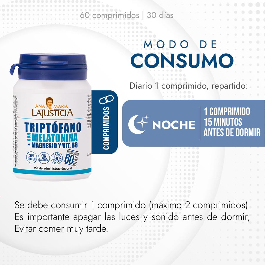 PACK NOCHE 2 TRIPTÓFANO CON MELATONINA + MAGNESIO Y VIT B6 60 COMPRIMIDOS CADA UNO - 3