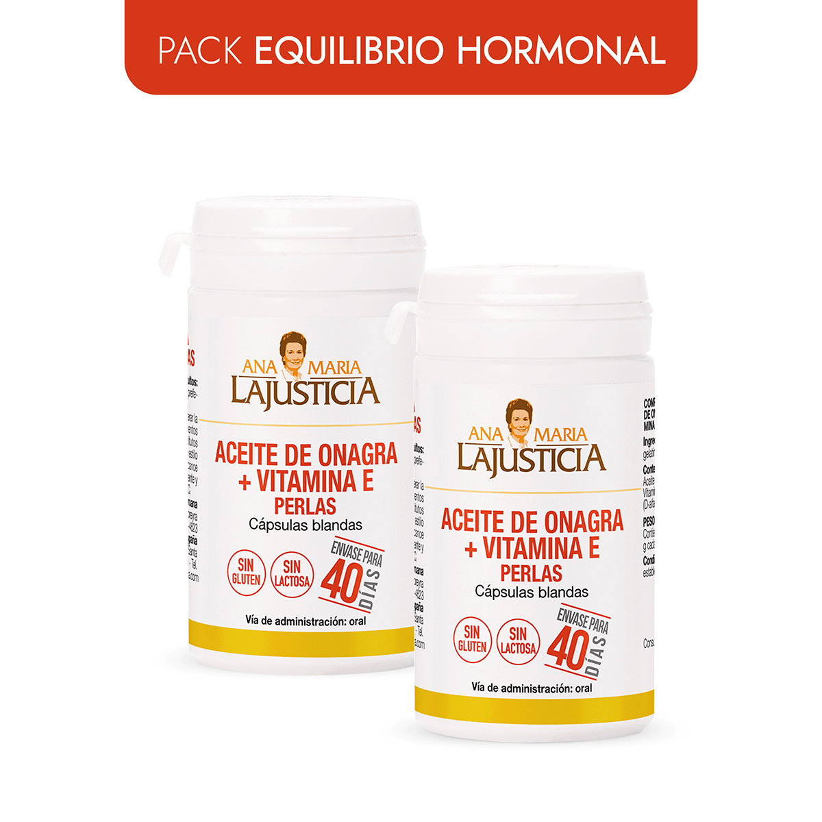 PACK EQUILIBRIO HORMONAL 2 ACEITE DE ONAGRA Y VITAMINA E 80 PERLAS C/U. - 1