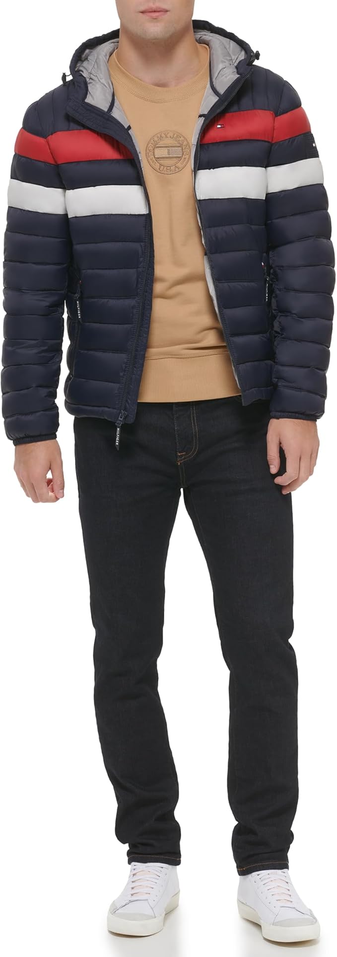 TOMMY HILFIGER CHAQUETA ACOLCHADA CON CAPUCHA ULTRA LOFT RESISTENTE AL AGUA PARA HOMBRE - 3
