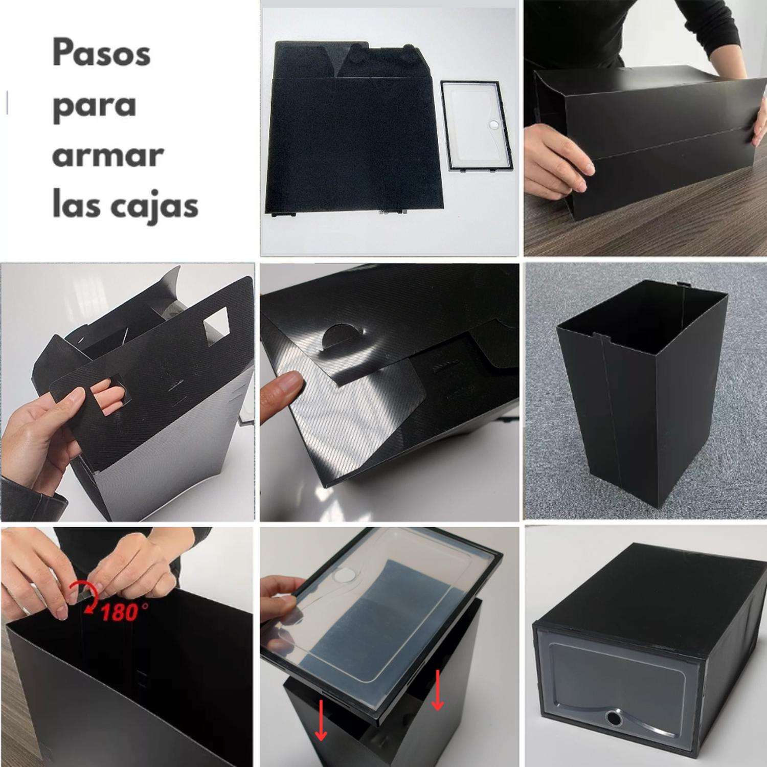 12 CAJAS DE ZAPATOS APILABLES OKAERI ZAPATERO BLANCO - 5