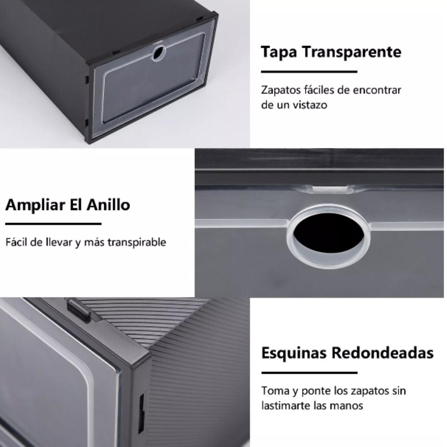 12 CAJAS DE ZAPATOS APILABLES OKAERI ZAPATERO BLANCO - 9