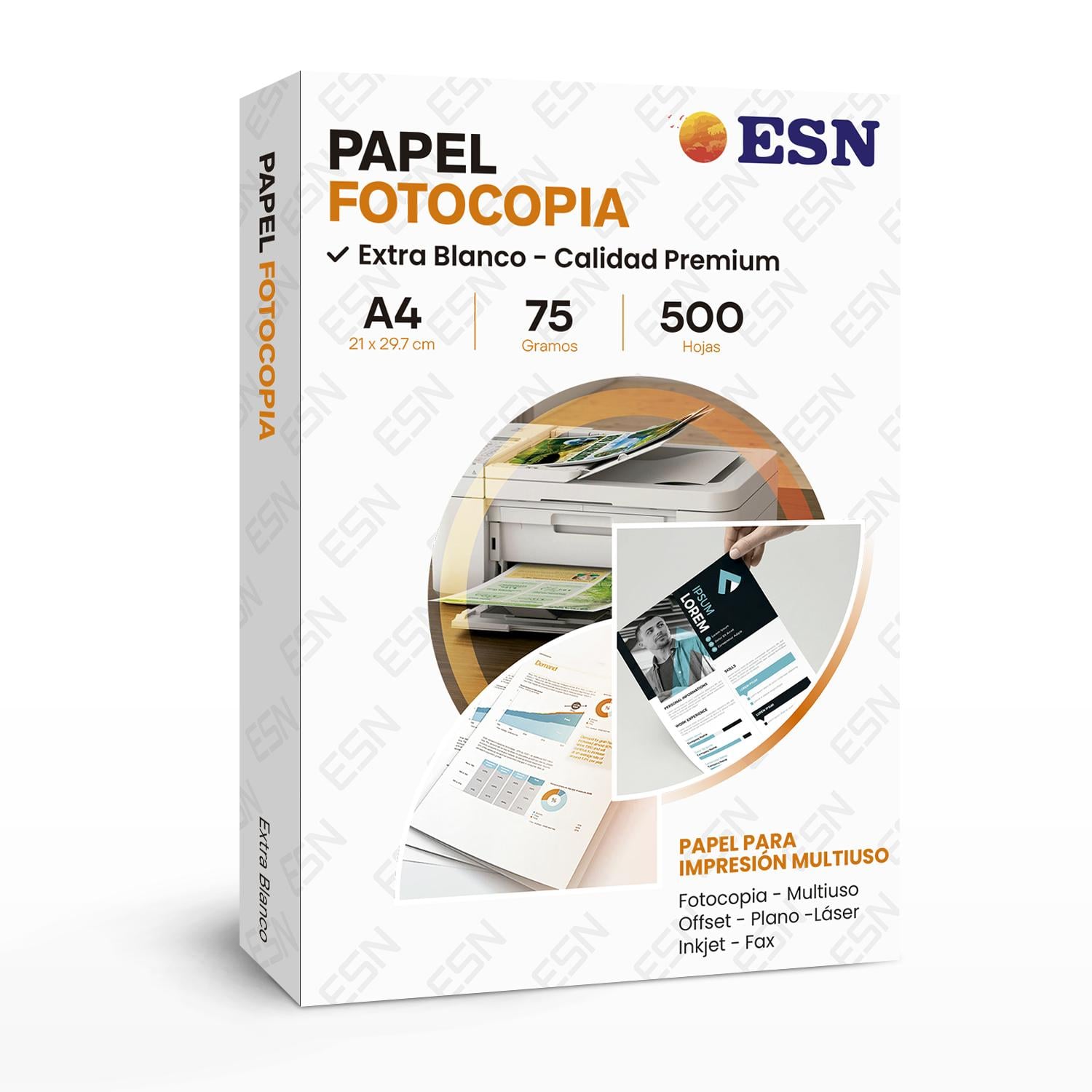 PAPEL BOND FOTOCOPIA A4 75GR 500 HOJAS EXTRA BLANCO - 1