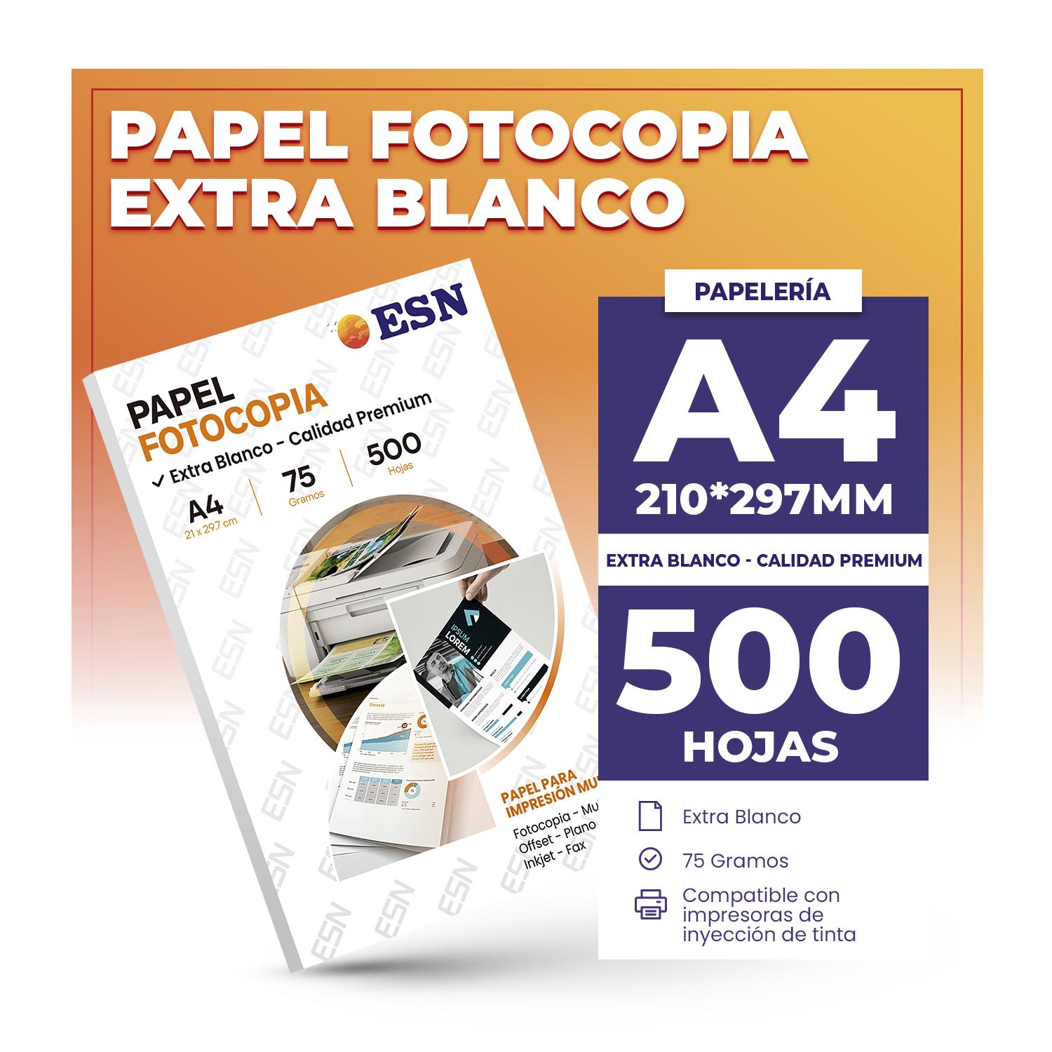 PAPEL BOND FOTOCOPIA A4 75GR 500 HOJAS EXTRA BLANCO - 2