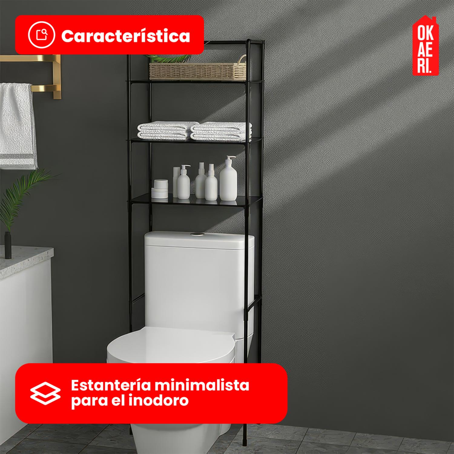 RACK ORGANIZADOR TOALLERO BAÑO OKAERI ESTANTE - 3