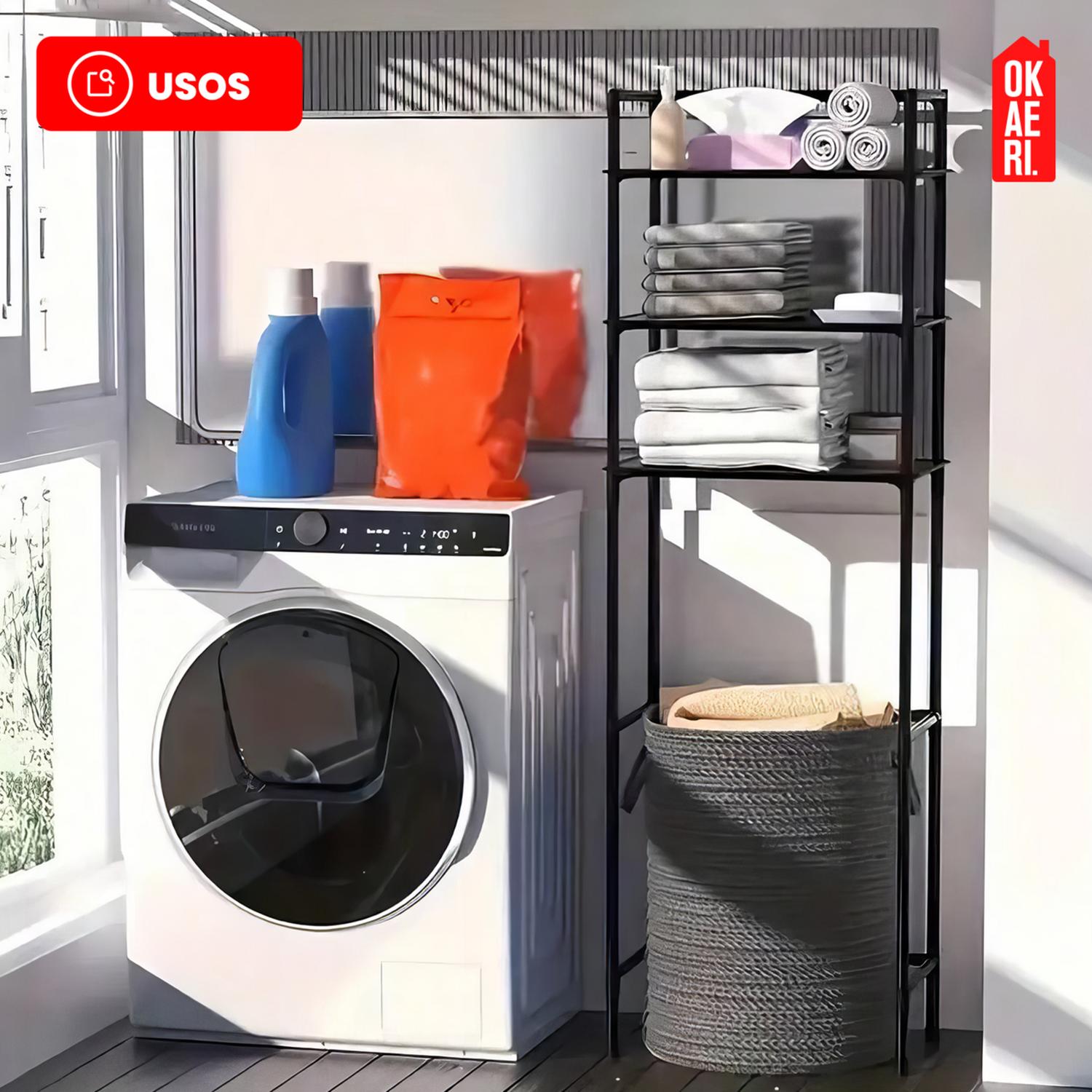 RACK ORGANIZADOR TOALLERO BAÑO OKAERI ESTANTE - 4