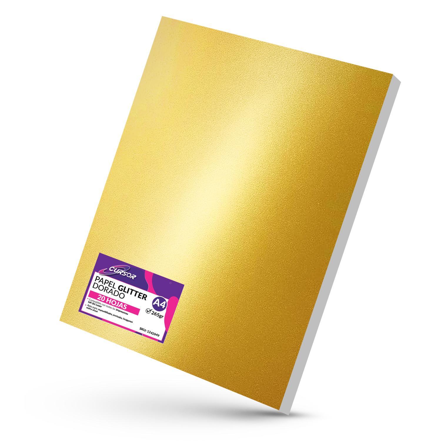 PAPEL FOTOGRÁFICO GLITTER GLOSSY DORADO 20 HOJAS A4 - 1