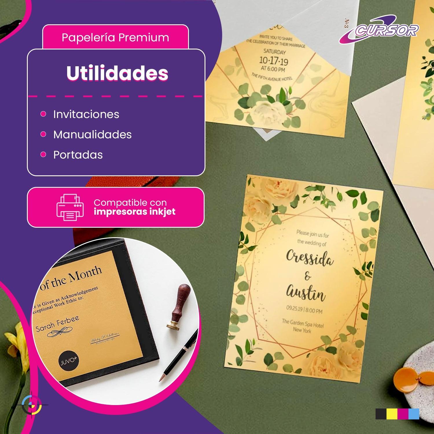 PAPEL FOTOGRÁFICO GLITTER GLOSSY DORADO 20 HOJAS A4 - 4