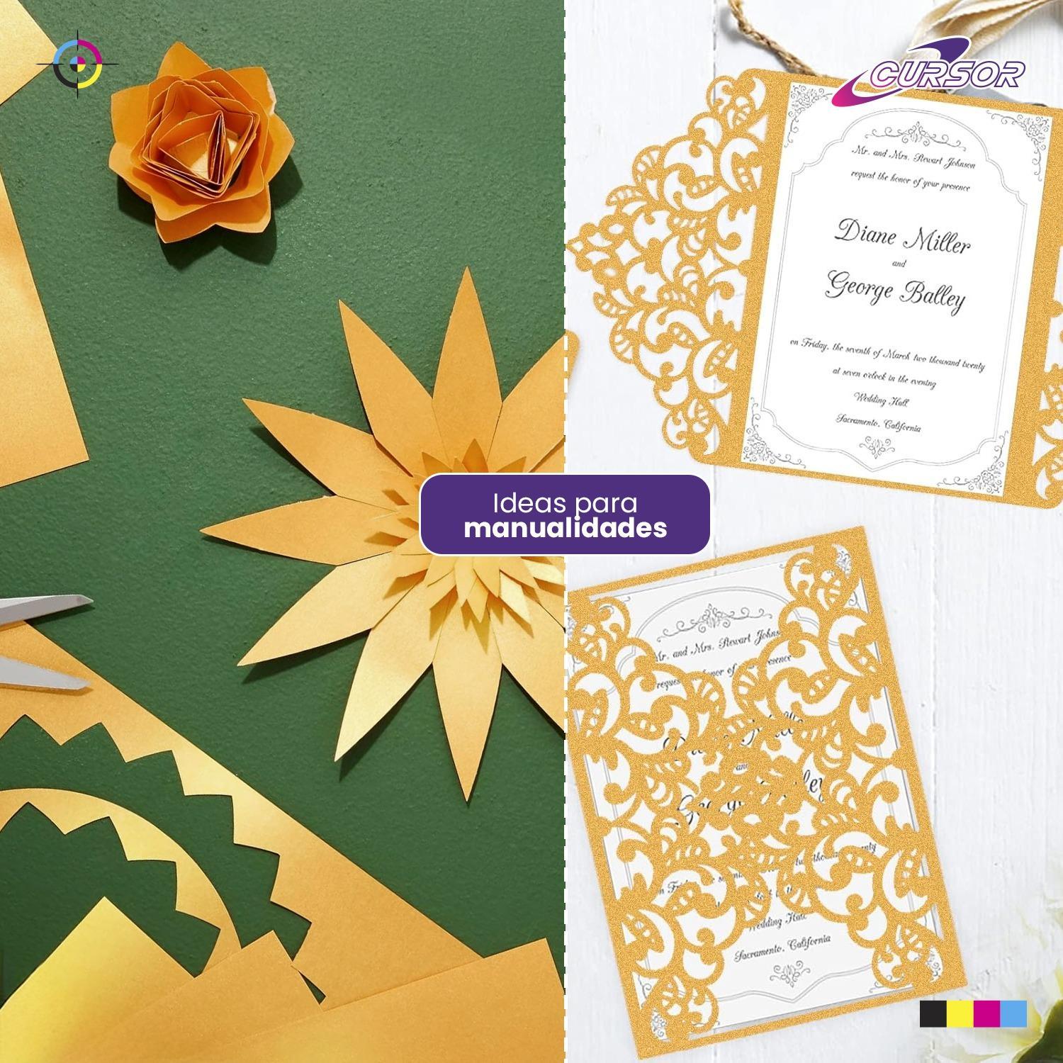 PAPEL FOTOGRÁFICO GLITTER GLOSSY DORADO 20 HOJAS A4 - 6
