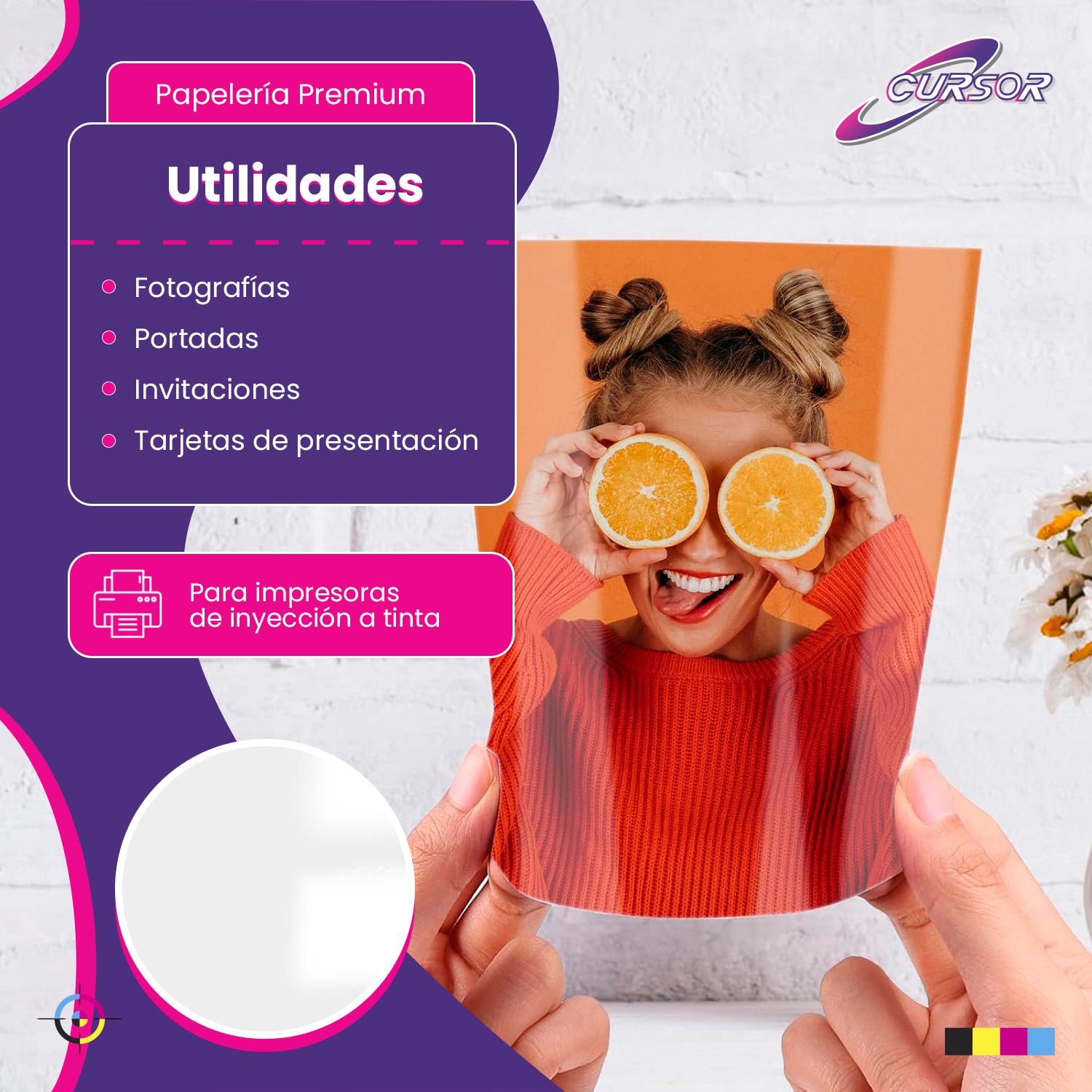 PAPEL FOTOGRÁFICO DOBLE FAZ GLOSSY CURSOR A4 140 GR 100 HJS - 2