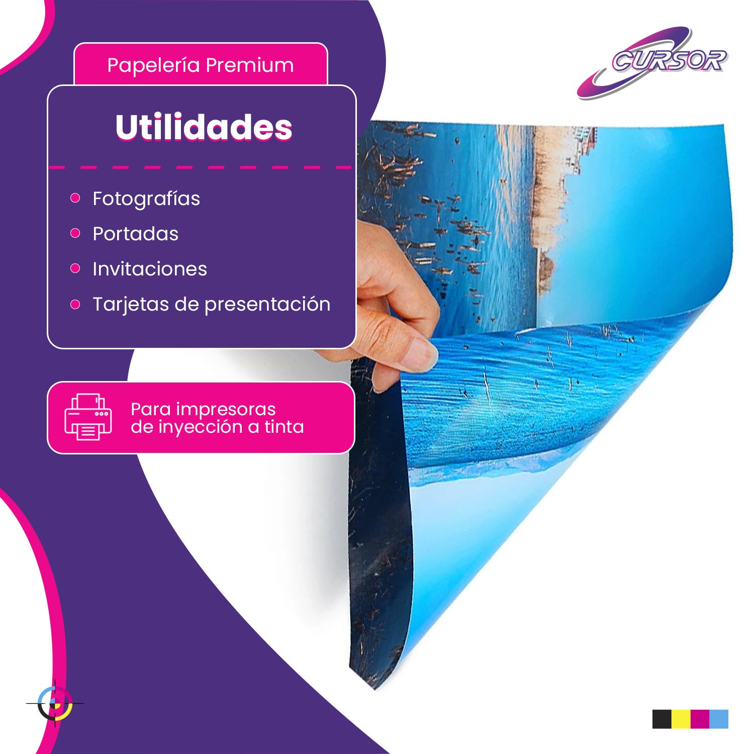 PAPEL FOTOGRÁFICO DOBLE FAZ GLOSSY CURSOR A4 140 GR 100 HJS - 3