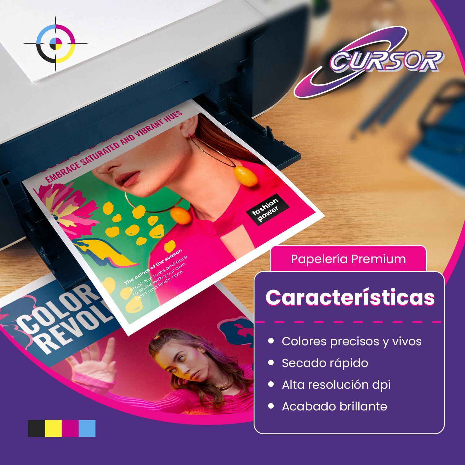 PAPEL FOTOGRÁFICO DOBLE FAZ GLOSSY CURSOR A4 140 GR 100 HJS - 4