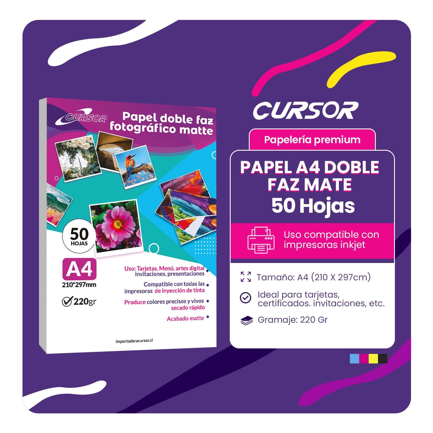 PAPEL DOBLE FAZ FOTOGRÁFICO MATTE A4 220GR 50HOJAS - 2