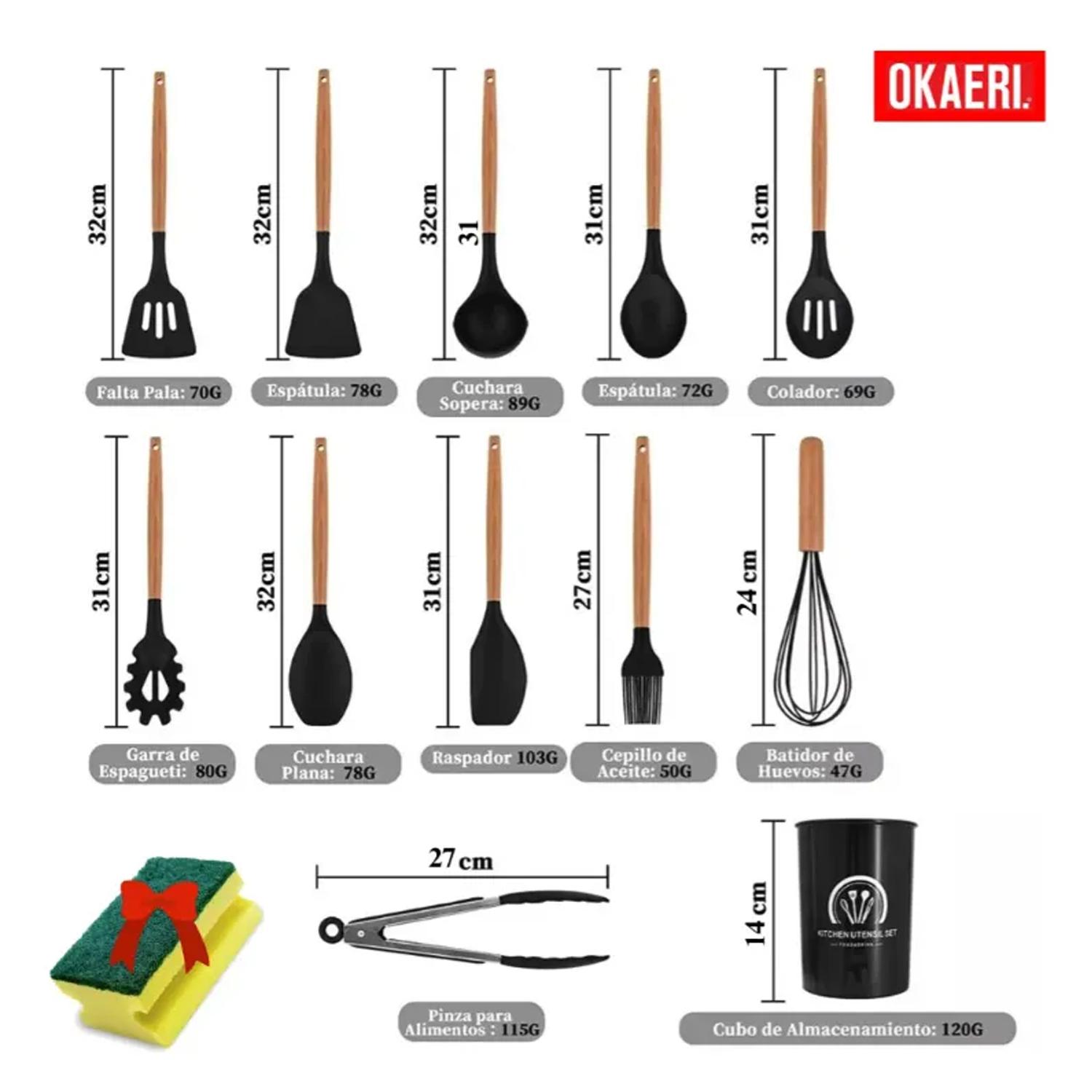 SET DE UTENSILIOS DE COCINA SILICONA DE COLORES 12 PCS - 2