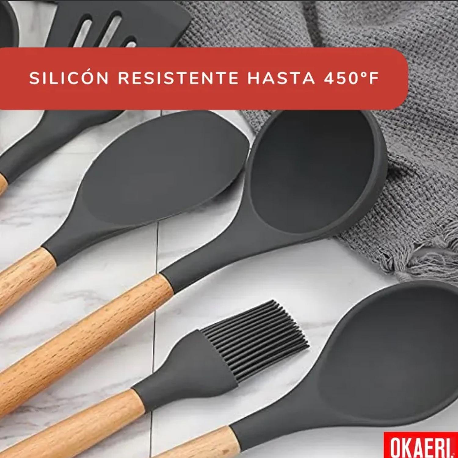 SET DE UTENSILIOS DE COCINA SILICONA DE COLORES 12 PCS - 4