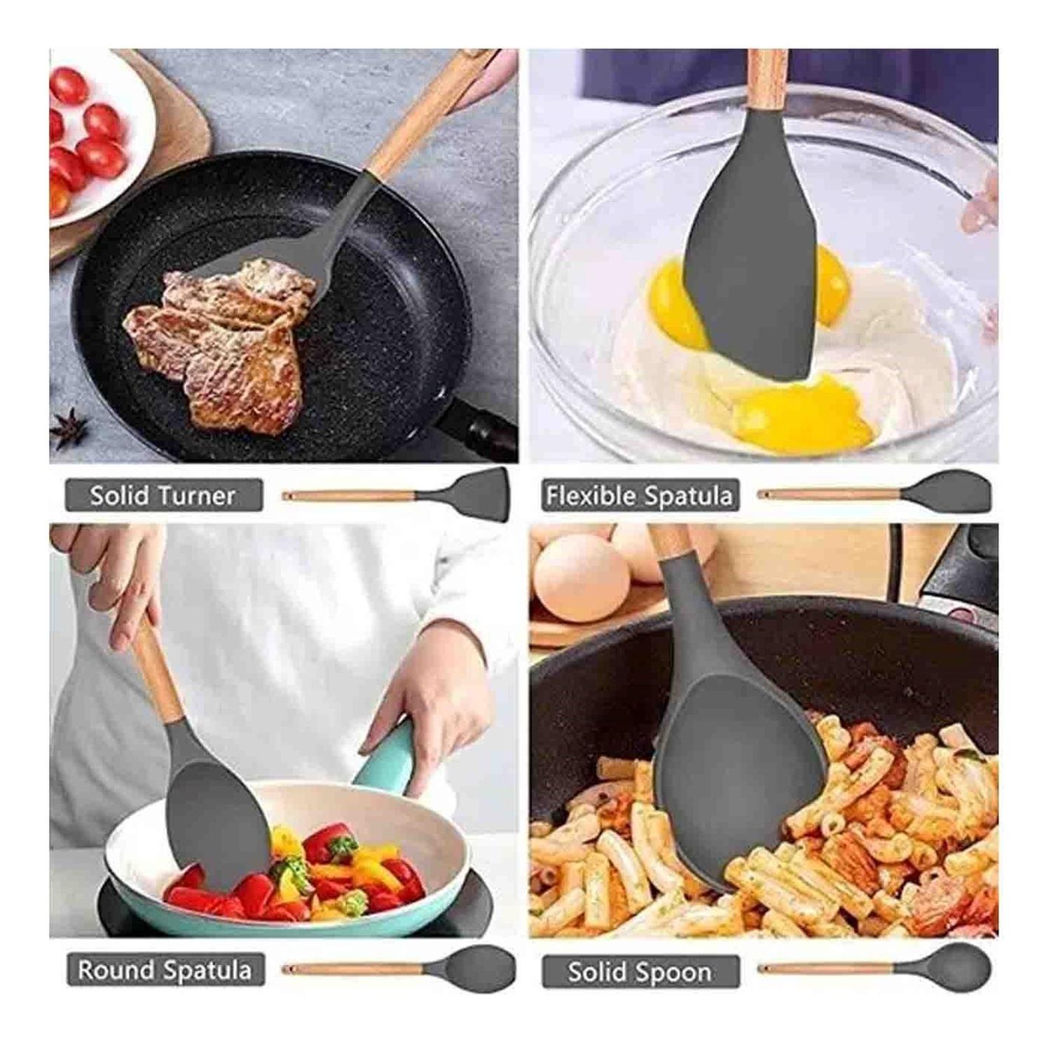 SET DE UTENSILIOS DE COCINA SILICONA DE COLORES 12 PCS - 6