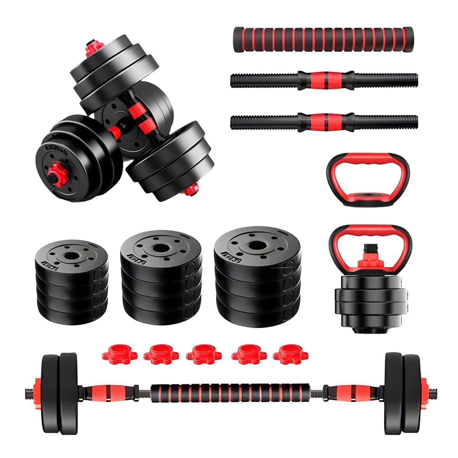 SET MANCUERNA AJUSTABLE 20KG PESA RUSA, BARRA EXTENSION MARCA OKAERI - 1