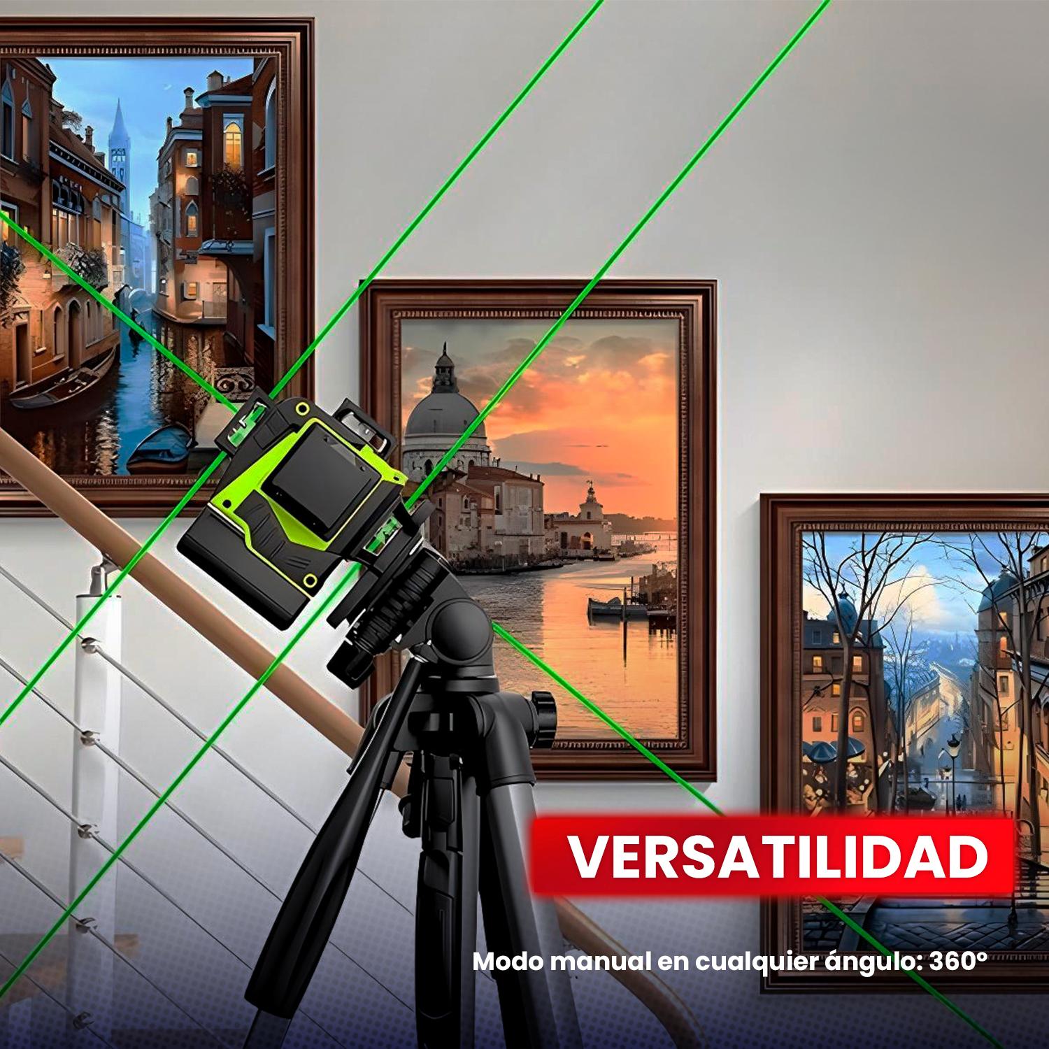 PACK LASER NIVELADOR 12 LINEAS 3D + TRIPODE - 5