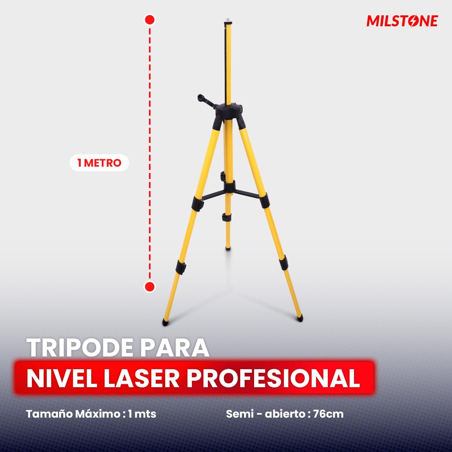 TRIPODE PARA NIVEL LASER PROFESIONAL 1 MTS - 2