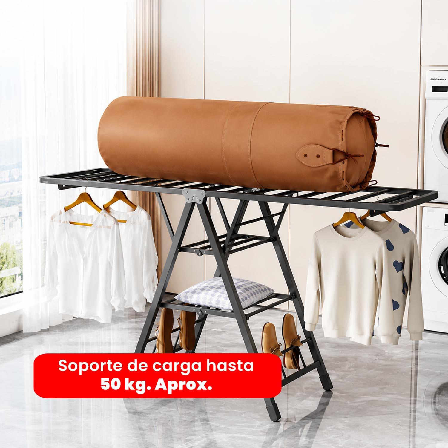 TENDEDERO PLEGABLE ACERO INOXIDABLE 170CM NEGRO - 4