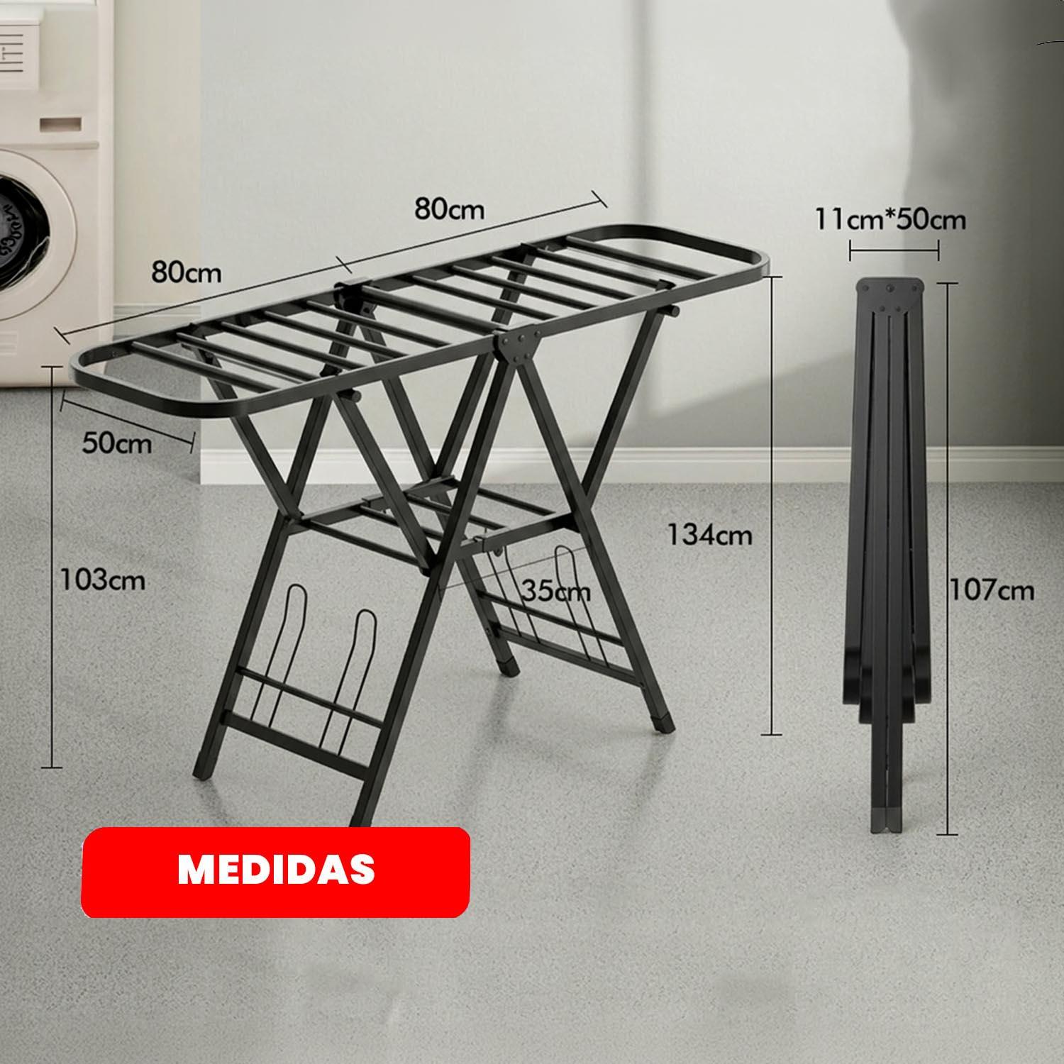 TENDEDERO PLEGABLE ACERO INOXIDABLE 170CM NEGRO - 6