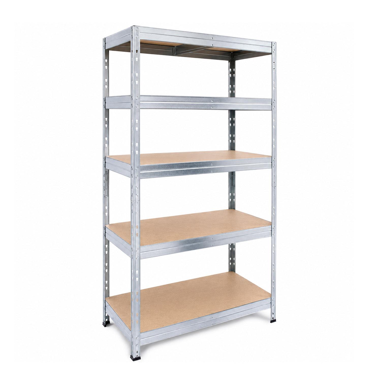 ESTANTE RACK METÁLICO 5 NIVELES 180X25X46CM 1500KG PLATEADO - 1