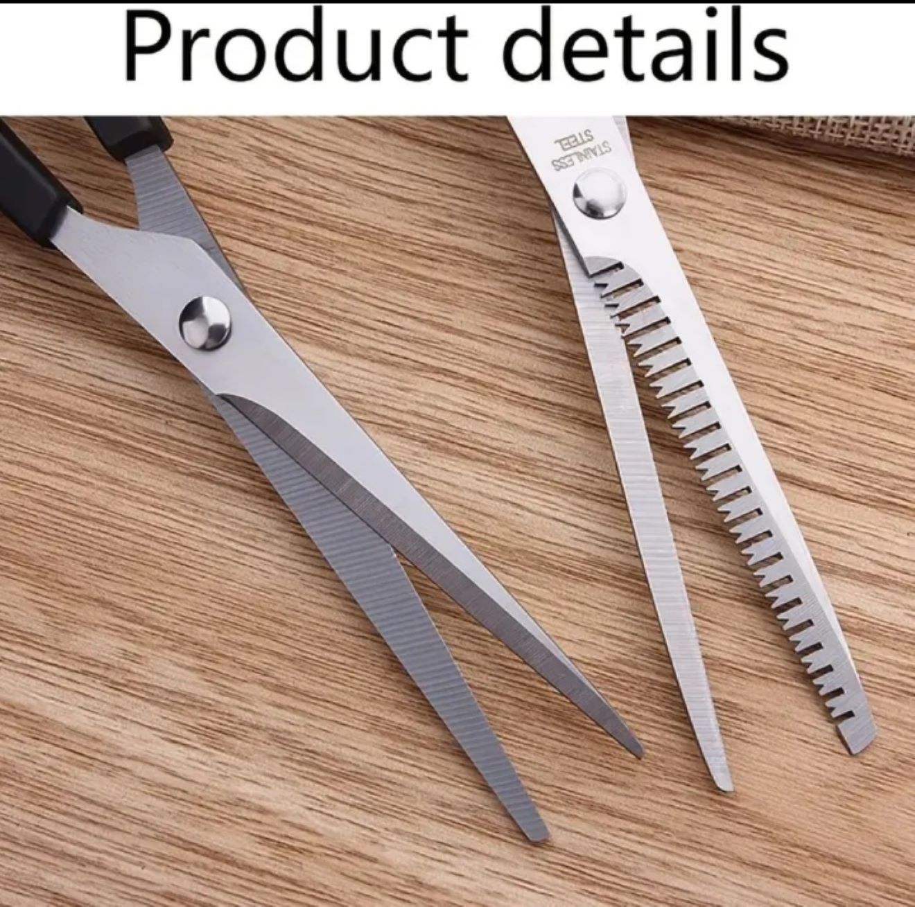 TIJERAS RECTAS CORTE Y PULIDORA CON PEINE PELUQUERIA USO DOMESTICO - 3