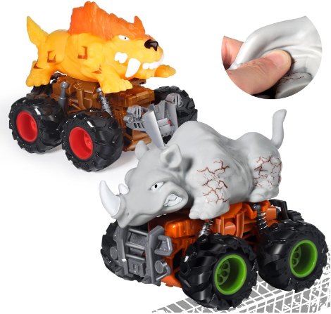 PACK 2 CAMIONES DE GOMA MONSTER TRUCKS ORIATE - 1