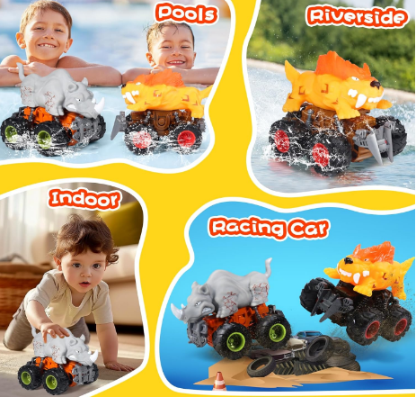 PACK 2 CAMIONES DE GOMA MONSTER TRUCKS ORIATE - 6