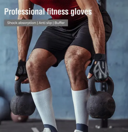 GUANTES DE GYM CROSSFIT CICLISMO CON CORREA VELCRO - 5