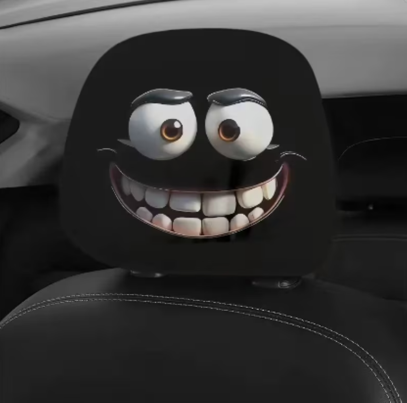 2 FUNDAS DE REPOSACABEZA ROSTRO PARA AUTO O CAMIONETA - 2