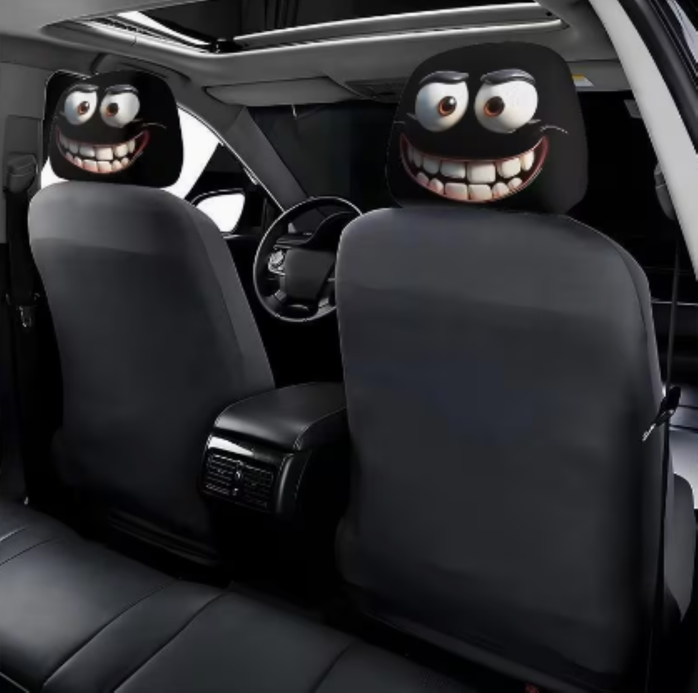 2 FUNDAS DE REPOSACABEZA ROSTRO PARA AUTO O CAMIONETA - 3