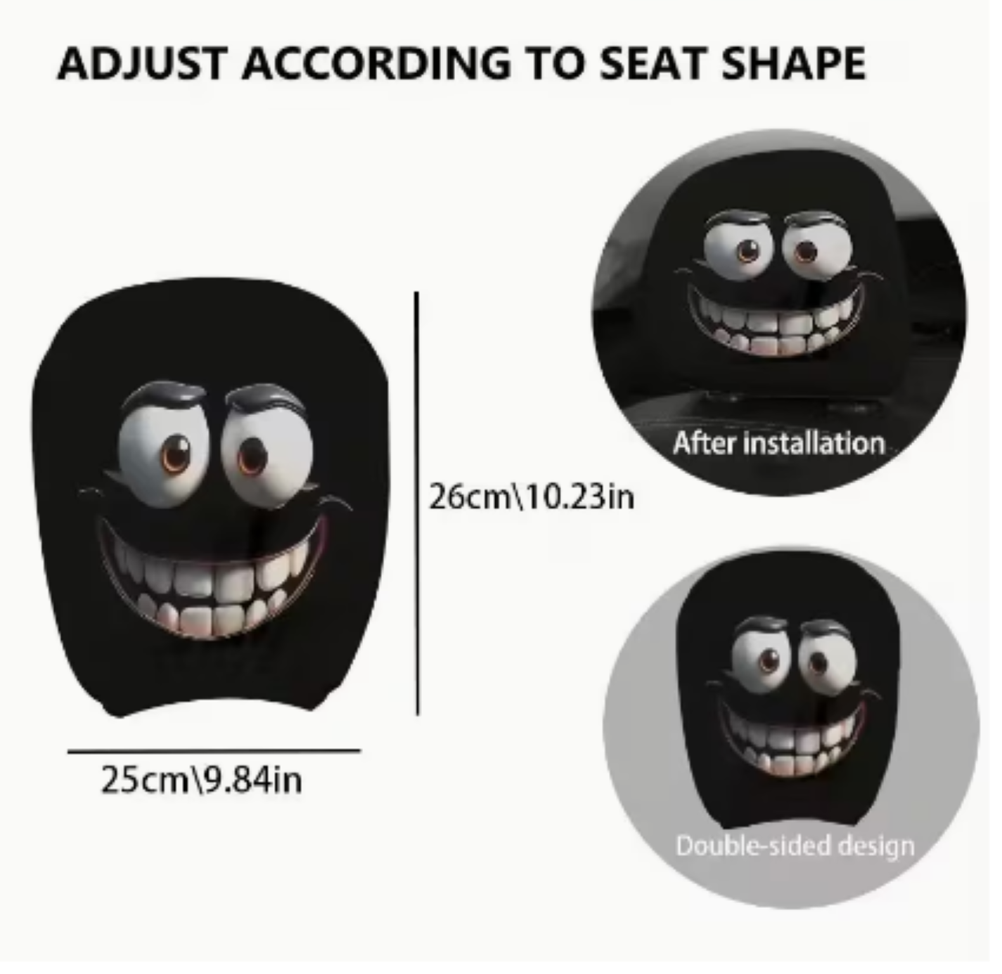 2 FUNDAS DE REPOSACABEZA ROSTRO PARA AUTO O CAMIONETA - 4