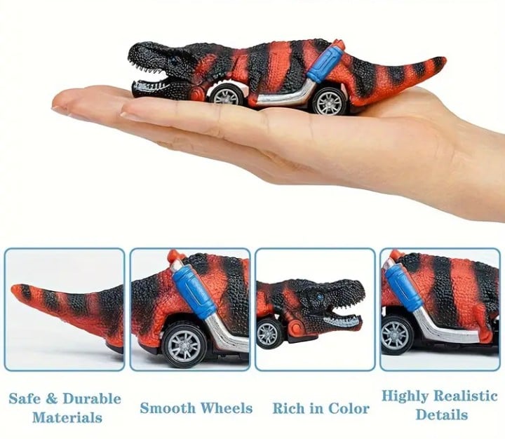 SET DE 6 CARRITOS DINOSAURIO A FRICCION PARA NIÑOS - 2