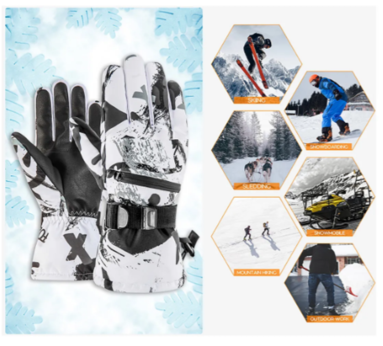 GUANTES TERMICOS DE ESQUI TACTILES FRIO EXTREMO - M - 4