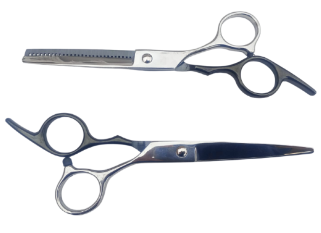 SET DE 3 TIJERAS PROFESIONALES CON ACCESORIOS PELUQUERIA BARBERIA - 5