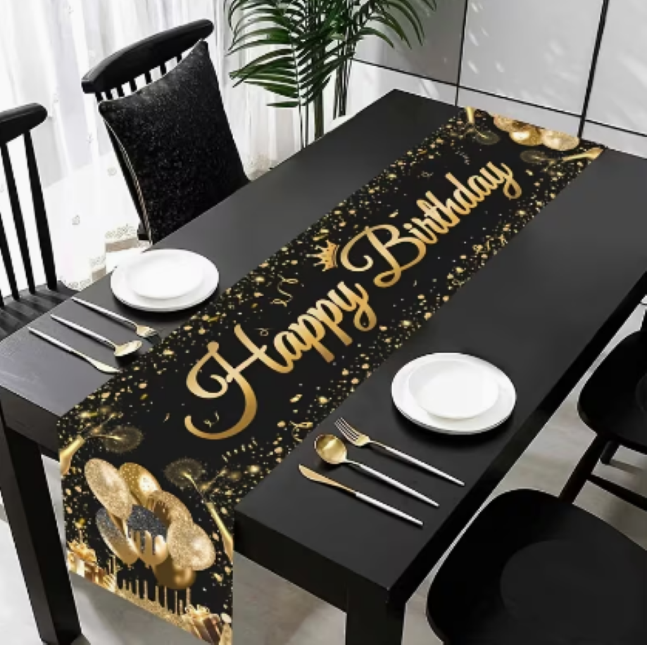 CAMINO DE MESA 'HAPPY BIRTHDAY' 180 X 35 CM. FIESTA DE CUMPLEAÑOS - 1