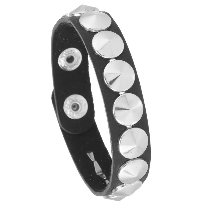 SET DE 4 PULSERAS DARK PUNK EN RELIEVE CON CADENA - 4