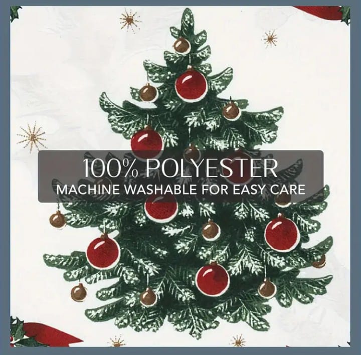 MANTEL DE MESA ELEGANTE ESTILO NAVIDEÑO 140X220 CM - 4