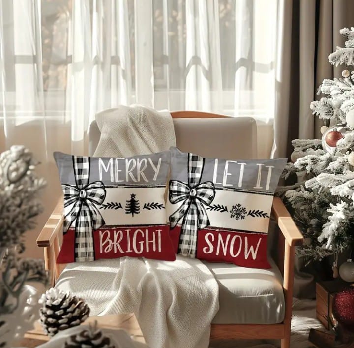PACK DE 4 FUNDAS DE COJIN NAVIDEÑAS PARA DECORACION 45X45 CM - 2