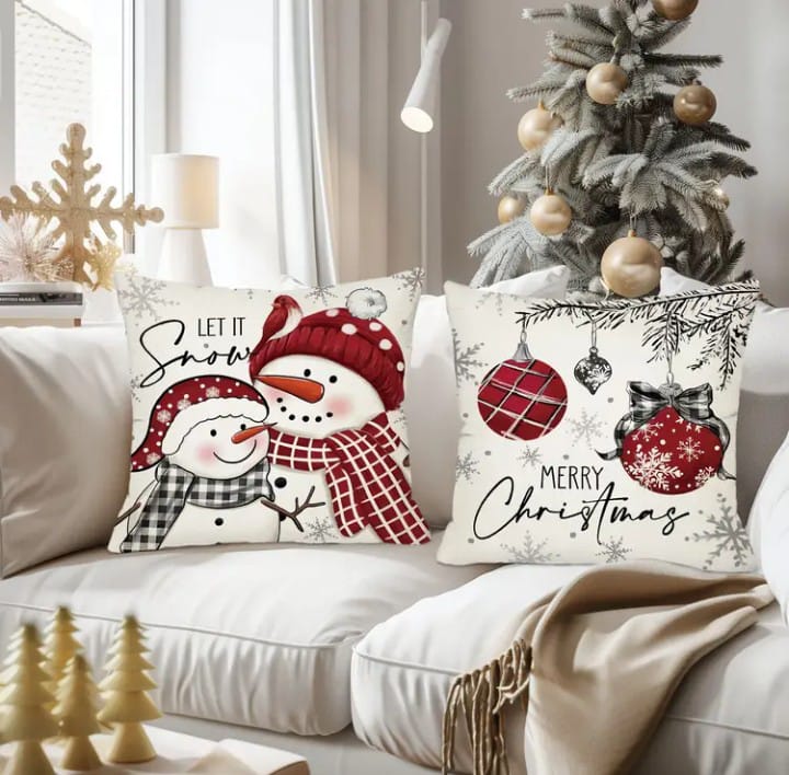 PACK DE 4 FUNDAS DE COJIN NAVIDEÑAS PARA DECORACION 45X45 CM - 3