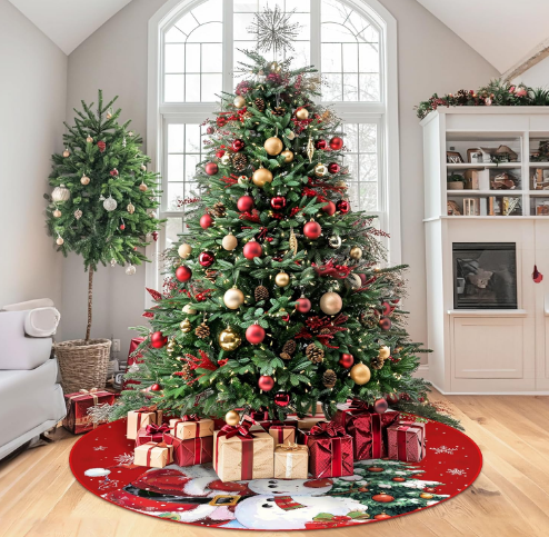 FALDA DE ARBOL DE NAVIDAD ROJO - 120 CM - 2