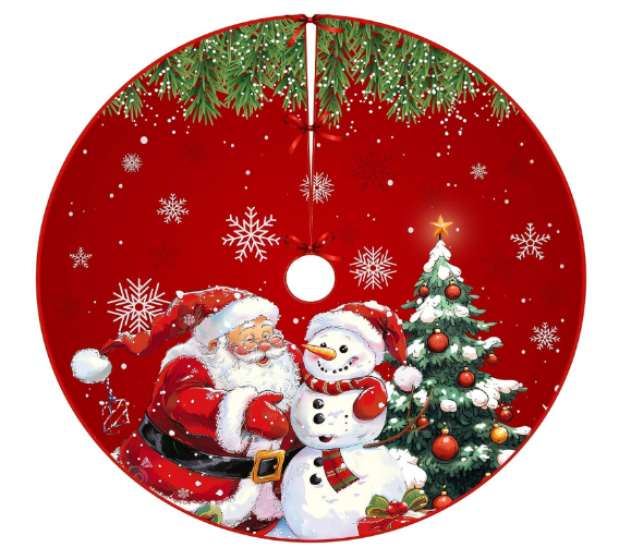 FALDA DE ARBOL DE NAVIDAD ROJO - 120 CM - 4