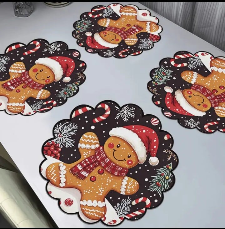 SET DE 4 INDIVIDUALES NAVIDEÑOS DE MESA Y COMEDOR - 1