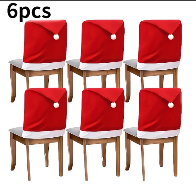 PACK 6 FUNDAS DE SOMBRERO NAVIDEÑAS PARA SILLAS - 1