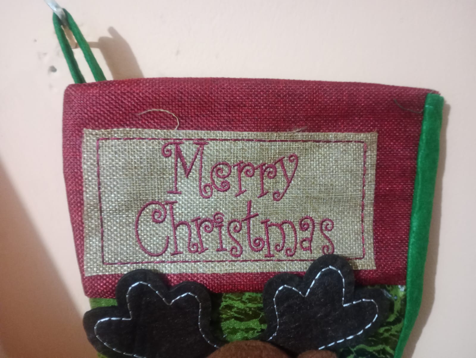 CALCETIN NAVIDEÑO DE ALCE 41X21 CM - 3