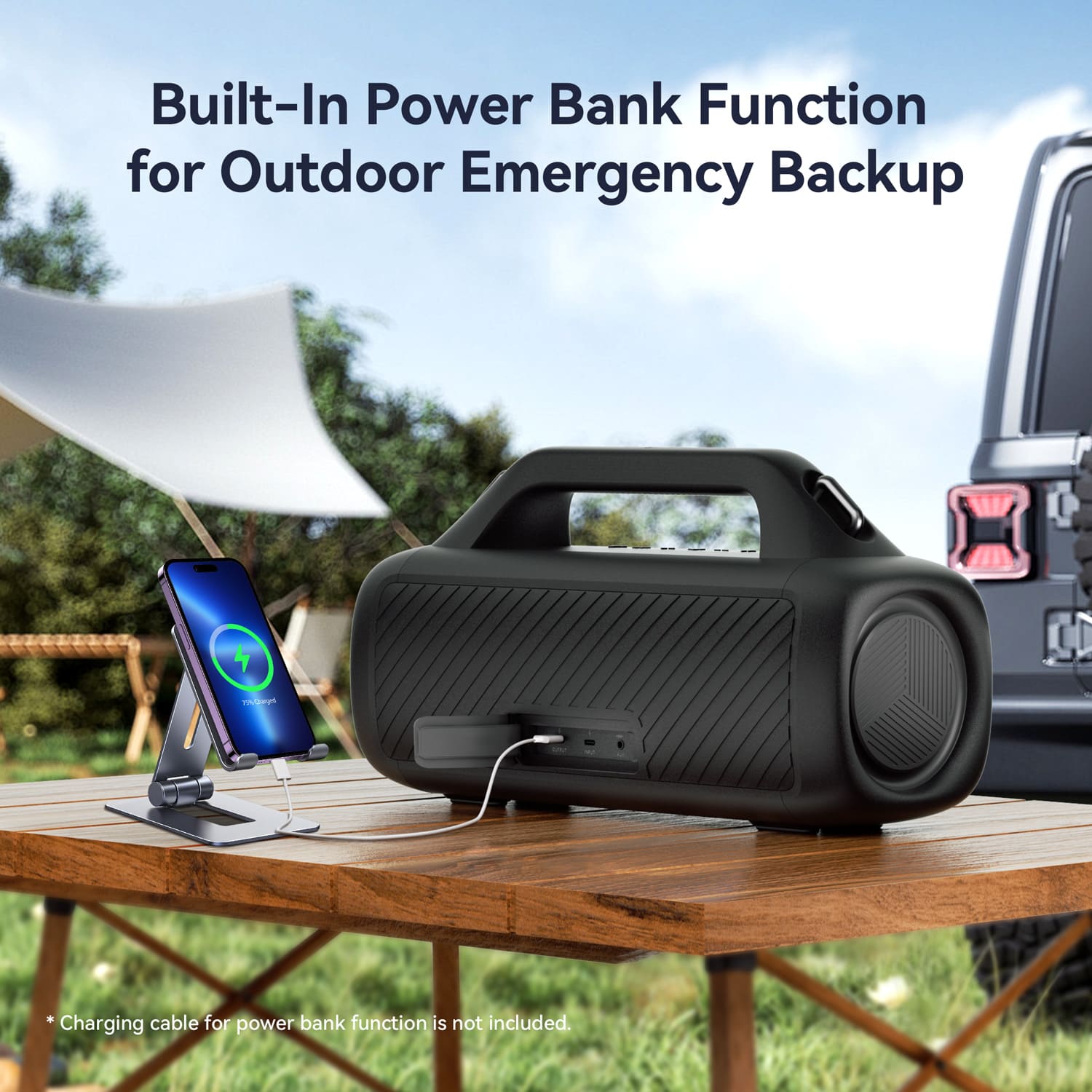 PARLANTE PORTÁTIL EARFUN UBOOM X 80W BLUETOOTH IP67 NEGRO - 2