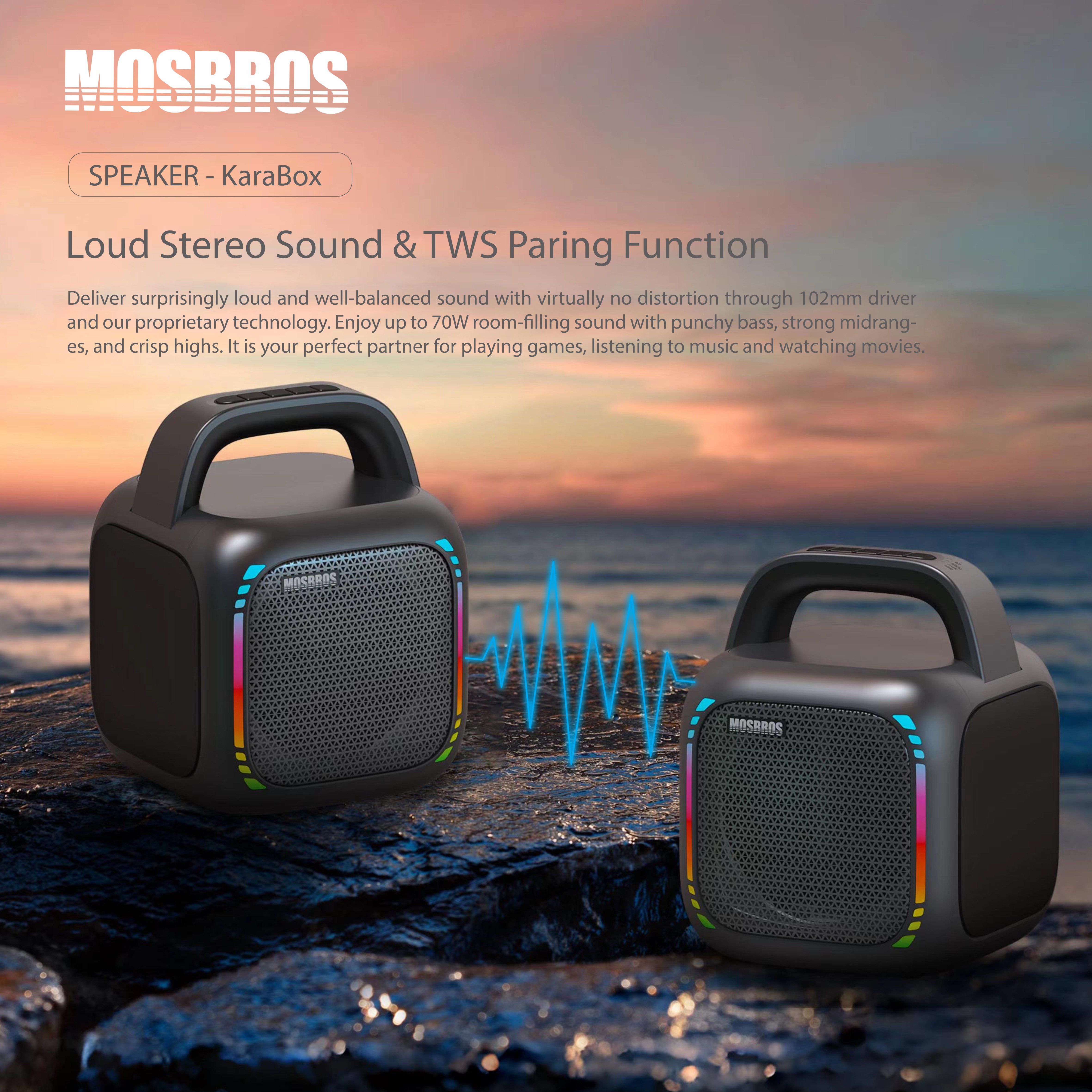 PARLANTE KARAOKE PORTÁTIL MOSBROS KARABOX 50W IPX6 - 5