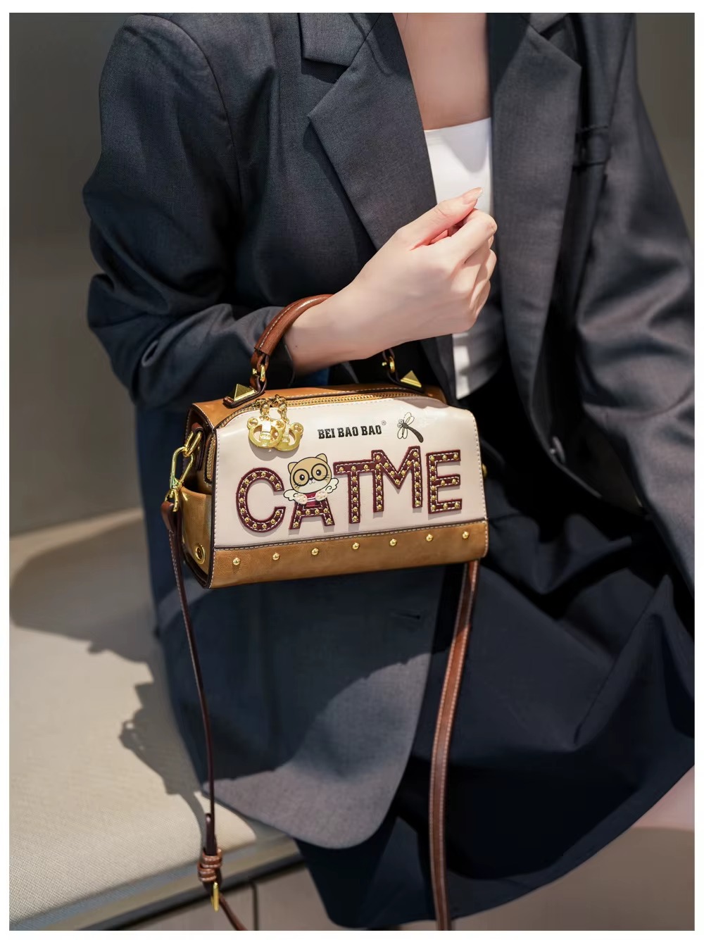 CARTERA BEAR CUERO OSITO COLORETE - 1
