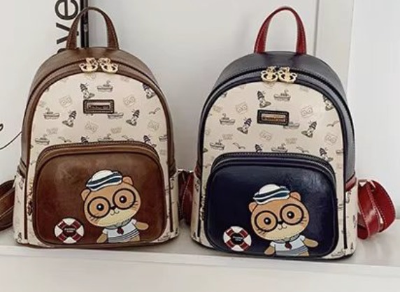 MOCHILA  BEAR CUERO PU OSITO LILI AZUL LOLITAS - 2
