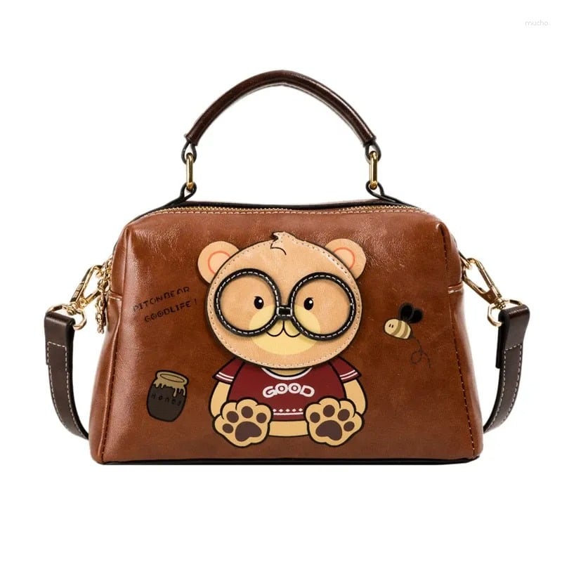 CARTERA MORRAL  PITON BEAR MARRON – DISEÑO TIERNO Y MODERNO - 1